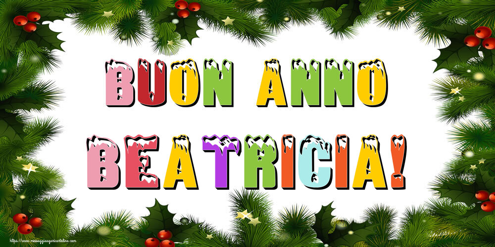Cartoline di Buon Anno - Albero Di Natale & Palle Di Natale | Buon Anno Beatricia!