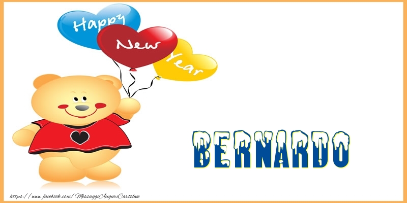 Cartoline di Buon Anno - Animali & Palloncini | Happy New Year Bernardo!
