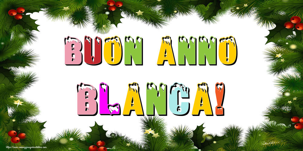 Cartoline di Buon Anno - Albero Di Natale & Palle Di Natale | Buon Anno Blanca!