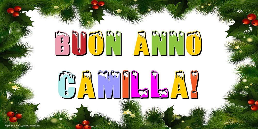 Cartoline di Buon Anno - Albero Di Natale & Palle Di Natale | Buon Anno Camilla!