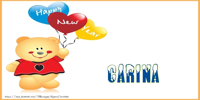 Cartoline di Buon Anno - Animali & Palloncini | Happy New Year Carina!