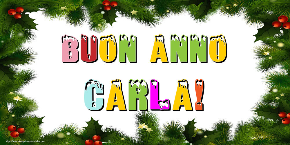 Cartoline di Buon Anno - Albero Di Natale & Palle Di Natale | Buon Anno Carla!