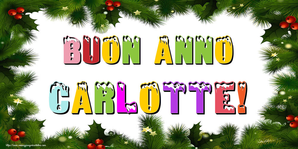 Cartoline di Buon Anno - Albero Di Natale & Palle Di Natale | Buon Anno Carlotte!
