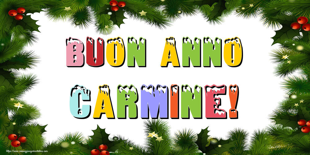 Cartoline di Buon Anno - Albero Di Natale & Palle Di Natale | Buon Anno Carmine!