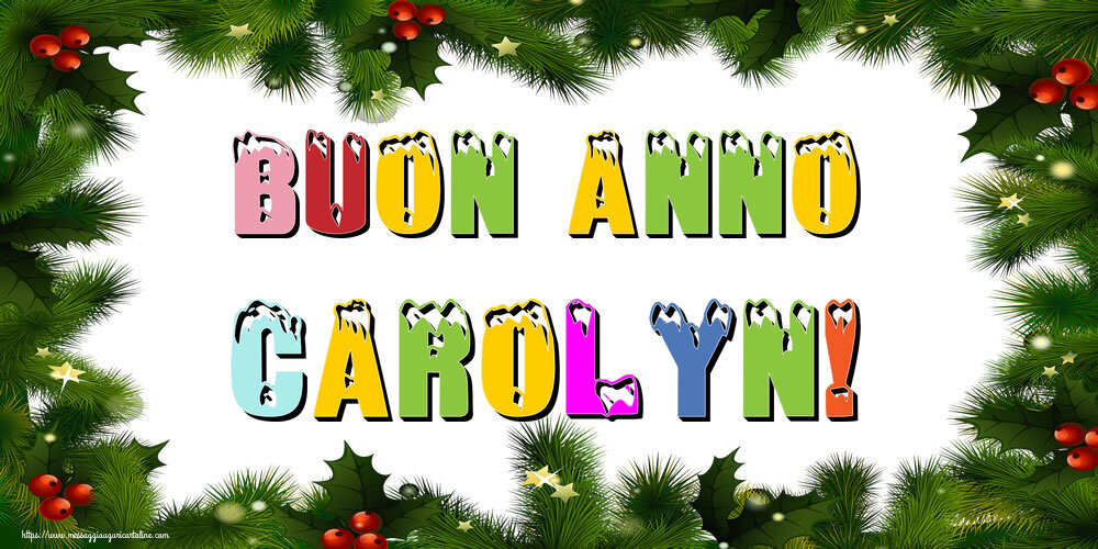 Cartoline di Buon Anno - Albero Di Natale & Palle Di Natale | Buon Anno Carolyn!