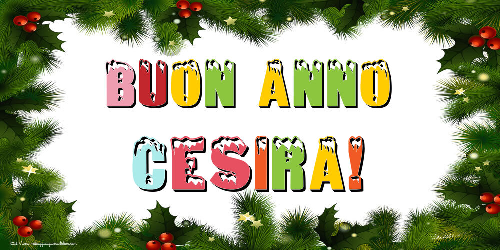 Cartoline di Buon Anno - Albero Di Natale & Palle Di Natale | Buon Anno Cesira!