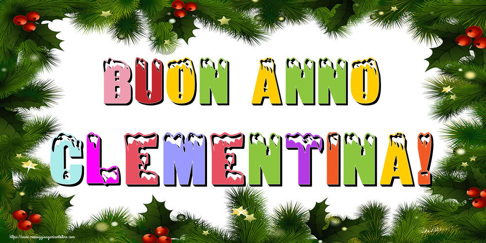 Cartoline di Buon Anno - Albero Di Natale & Palle Di Natale | Buon Anno Clementina!