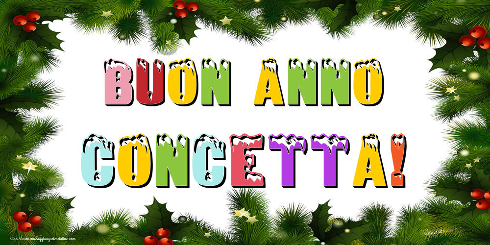 Cartoline di Buon Anno - Albero Di Natale & Palle Di Natale | Buon Anno Concetta!