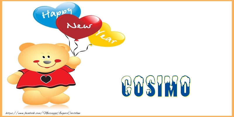 Cartoline di Buon Anno - Animali & Palloncini | Happy New Year Cosimo!