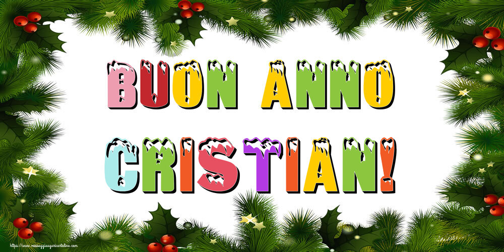 Cartoline di Buon Anno - Albero Di Natale & Palle Di Natale | Buon Anno Cristian!