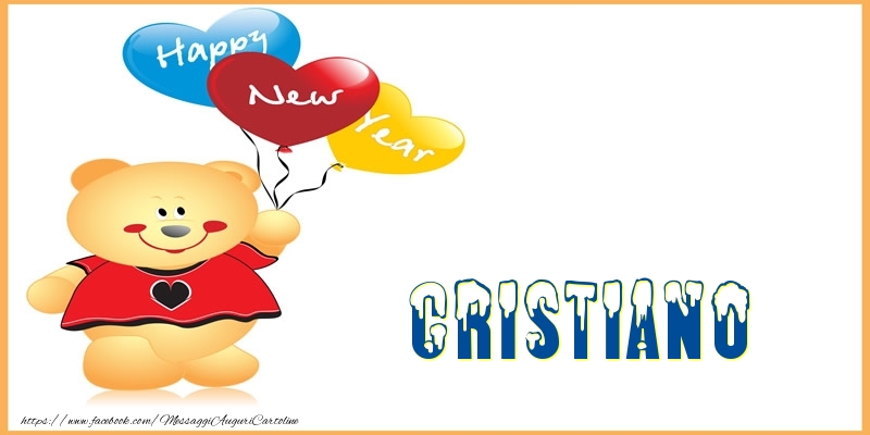 Cartoline di Buon Anno - Animali & Palloncini | Happy New Year Cristiano!