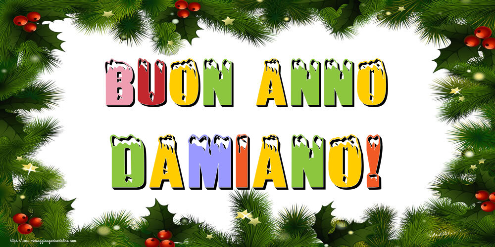 Cartoline di Buon Anno - Buon Anno Damiano!