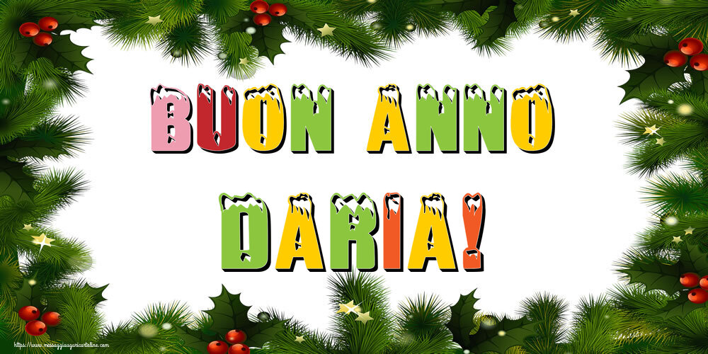 Cartoline di Buon Anno - Albero Di Natale & Palle Di Natale | Buon Anno Daria!