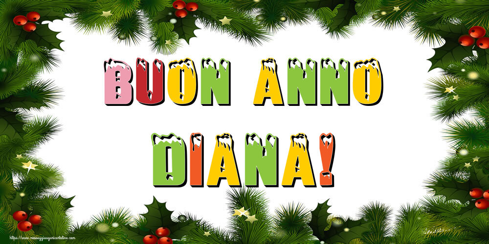 Cartoline di Buon Anno - Buon Anno Diana!