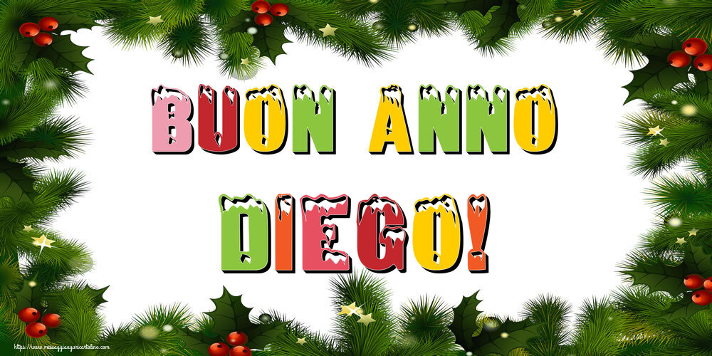 Cartoline di Buon Anno - Albero Di Natale & Palle Di Natale | Buon Anno Diego!