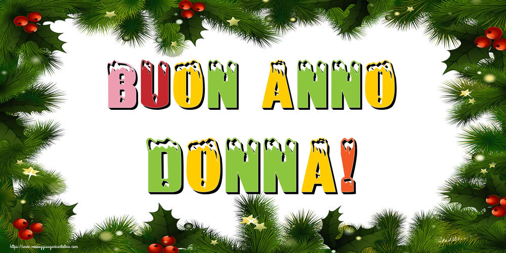 Cartoline di Buon Anno - Albero Di Natale & Palle Di Natale | Buon Anno Donna!