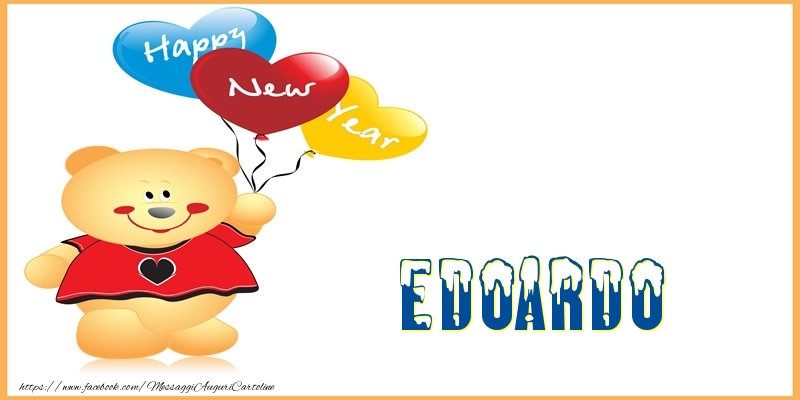 Cartoline di Buon Anno - Animali & Palloncini | Happy New Year Edoardo!