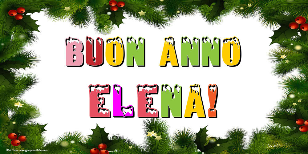 Cartoline di Buon Anno - Albero Di Natale & Palle Di Natale | Buon Anno Elena!