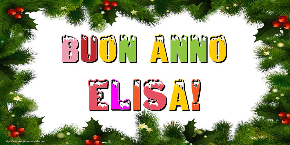 Cartoline di Buon Anno - Albero Di Natale & Palle Di Natale | Buon Anno Elisa!