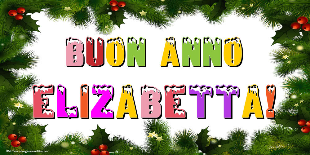 Cartoline di Buon Anno - Albero Di Natale & Palle Di Natale | Buon Anno Elizabetta!