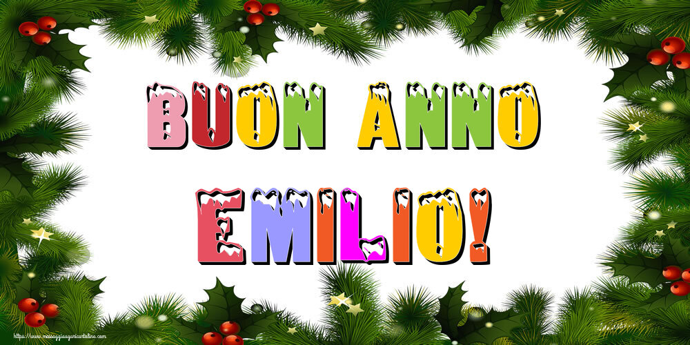 Cartoline di Buon Anno - Albero Di Natale & Palle Di Natale | Buon Anno Emilio!