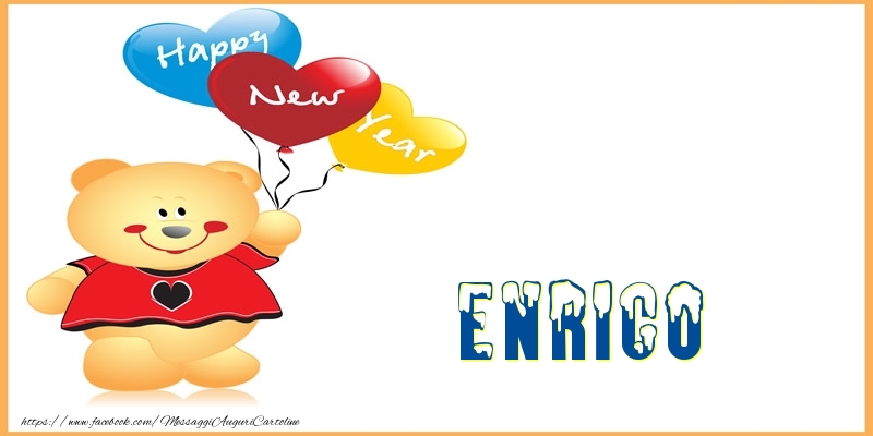 Cartoline di Buon Anno - Animali & Palloncini | Happy New Year Enrico!