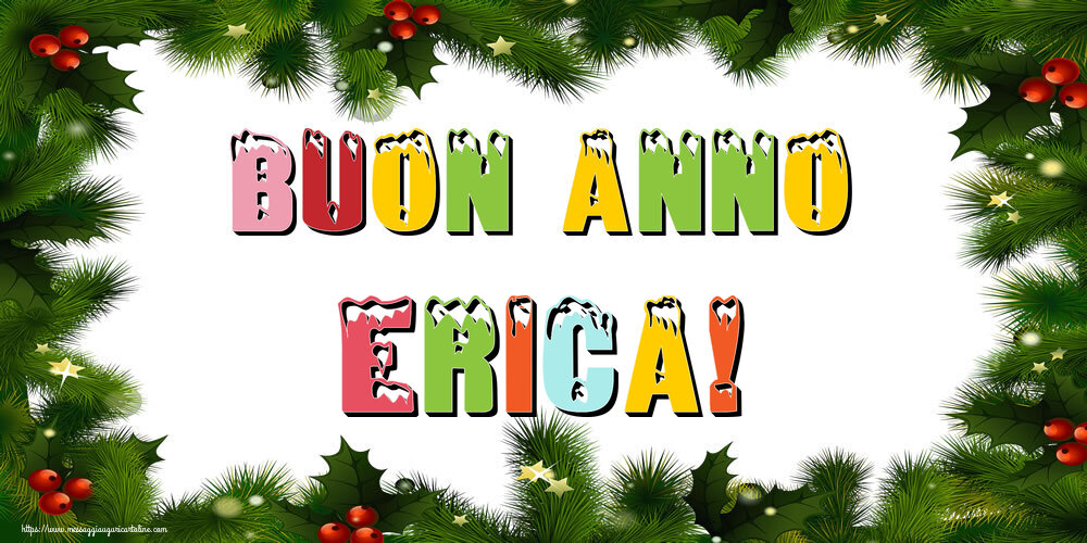 Cartoline di Buon Anno - Albero Di Natale & Palle Di Natale | Buon Anno Erica!