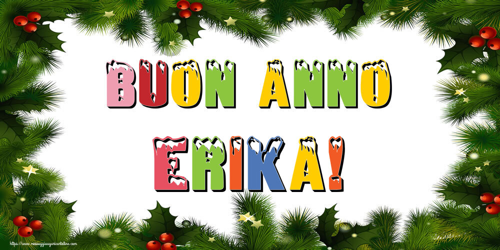 Cartoline di Buon Anno - Albero Di Natale & Palle Di Natale | Buon Anno Erika!