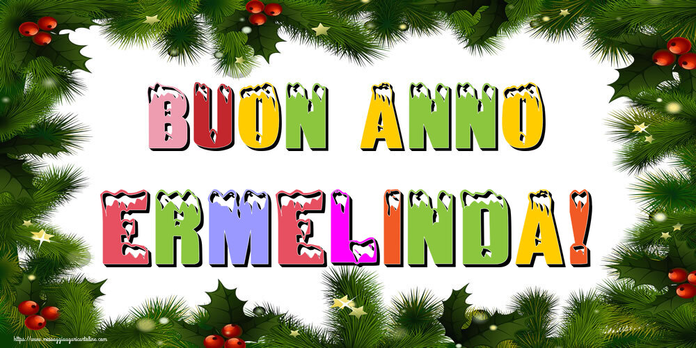 Cartoline di Buon Anno - Albero Di Natale & Palle Di Natale | Buon Anno Ermelinda!
