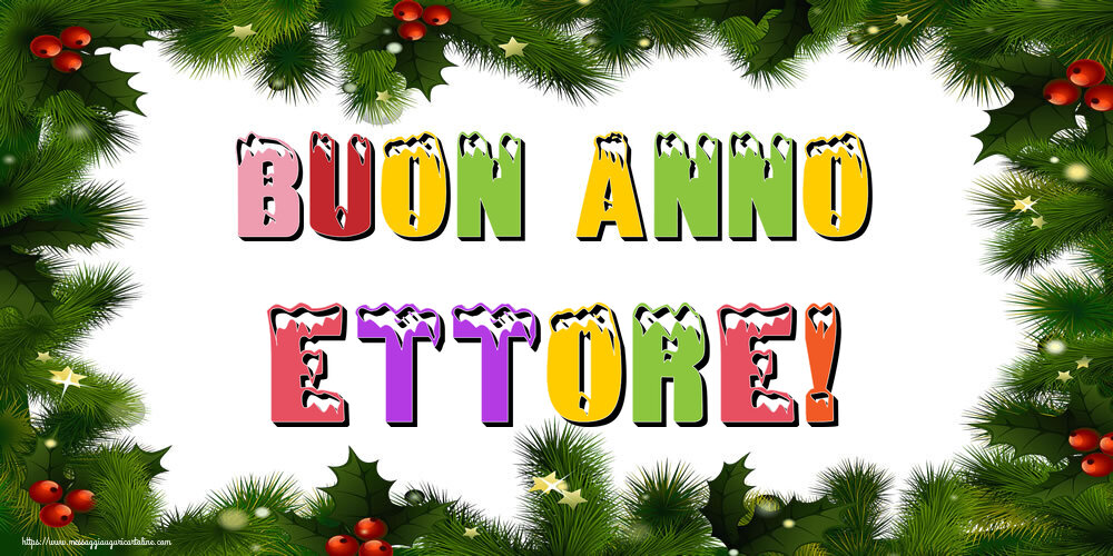 Cartoline di Buon Anno - Albero Di Natale & Palle Di Natale | Buon Anno Ettore!