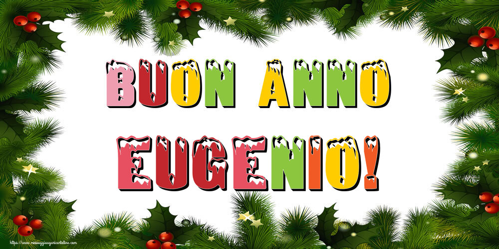 Cartoline di Buon Anno - Albero Di Natale & Palle Di Natale | Buon Anno Eugenio!