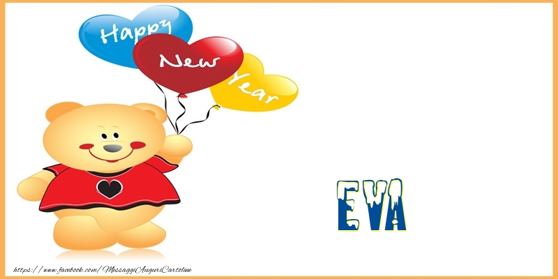 Cartoline di Buon Anno - Animali & Palloncini | Happy New Year Eva!