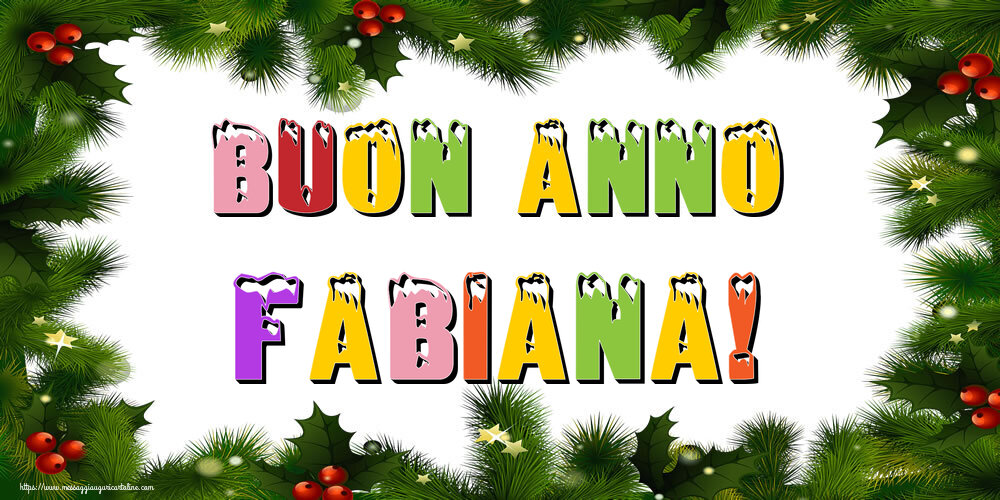 Cartoline di Buon Anno - Albero Di Natale & Palle Di Natale | Buon Anno Fabiana!
