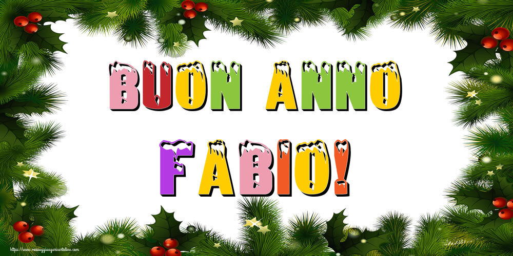 Cartoline di Buon Anno - Albero Di Natale & Palle Di Natale | Buon Anno Fabio!
