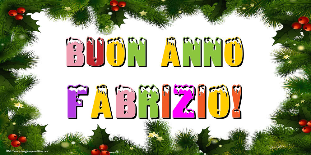 Cartoline di Buon Anno - Albero Di Natale & Palle Di Natale | Buon Anno Fabrizio!