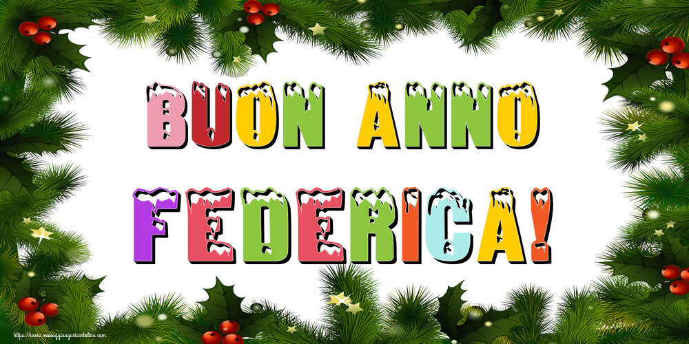 Cartoline di Buon Anno - Buon Anno Federica!