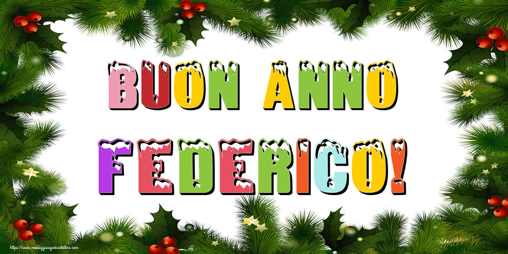 Cartoline di Buon Anno - Albero Di Natale & Palle Di Natale | Buon Anno Federico!