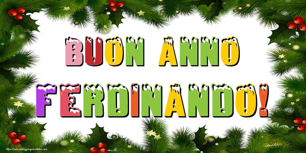 Cartoline di Buon Anno - Albero Di Natale & Palle Di Natale | Buon Anno Ferdinando!