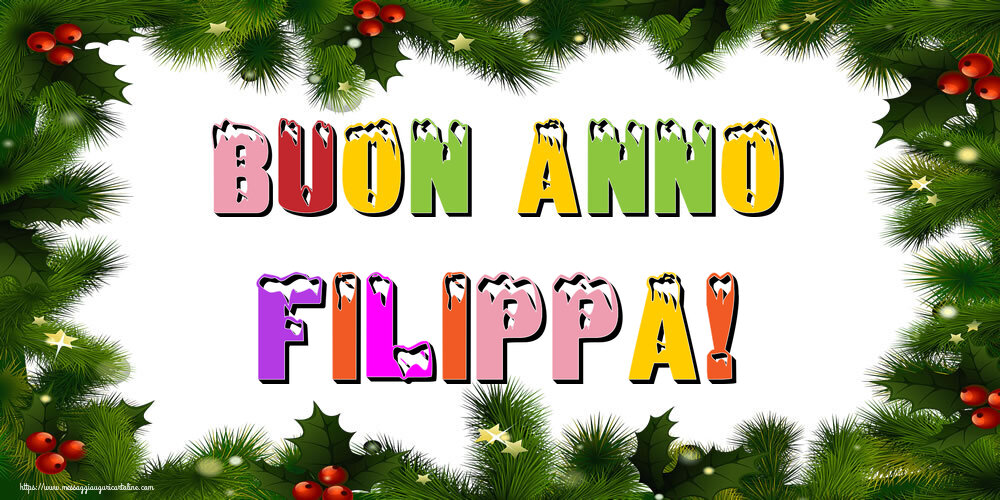 Cartoline di Buon Anno - Albero Di Natale & Palle Di Natale | Buon Anno Filippa!
