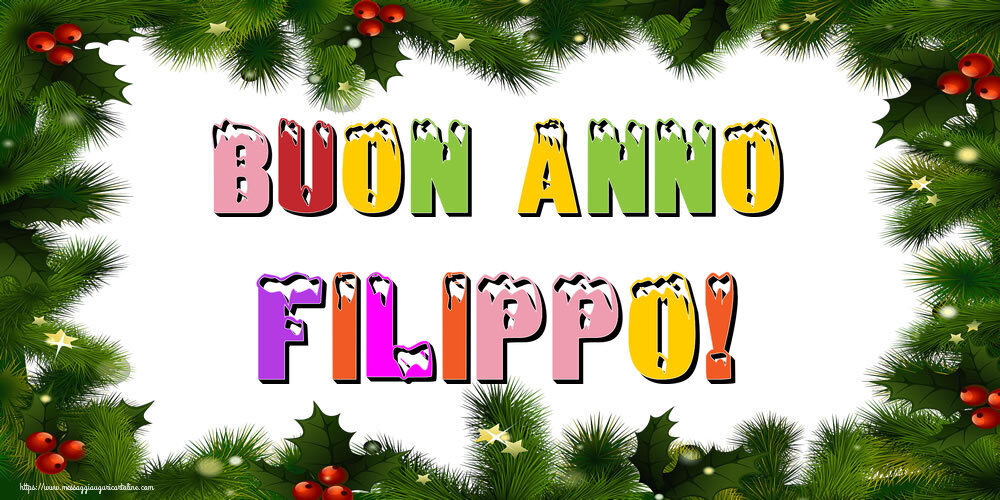 Cartoline di Buon Anno - Albero Di Natale & Palle Di Natale | Buon Anno Filippo!