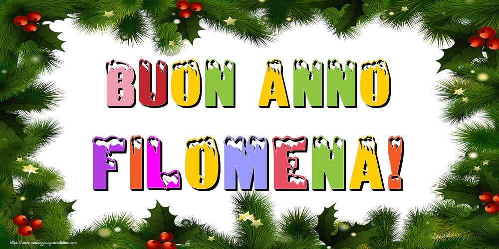 Cartoline di Buon Anno - Albero Di Natale & Palle Di Natale | Buon Anno Filomena!