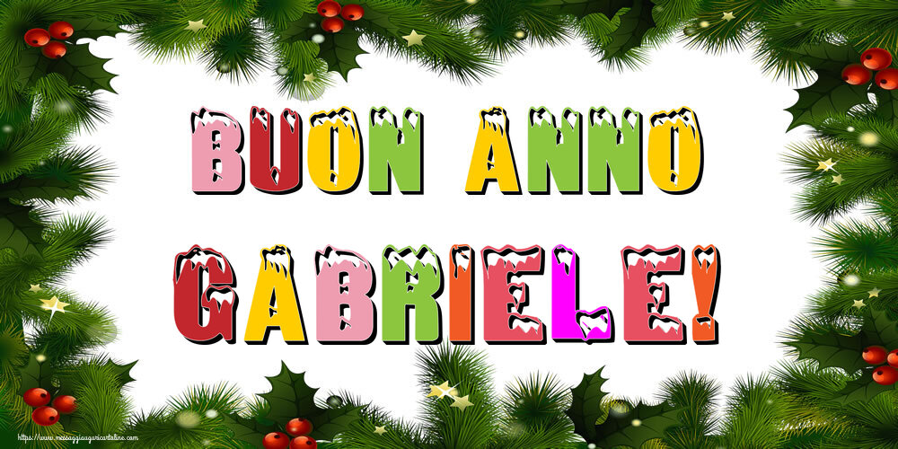 Cartoline di Buon Anno - Albero Di Natale & Palle Di Natale | Buon Anno Gabriele!