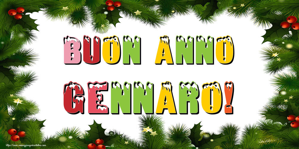 Cartoline di Buon Anno - Albero Di Natale & Palle Di Natale | Buon Anno Gennaro!