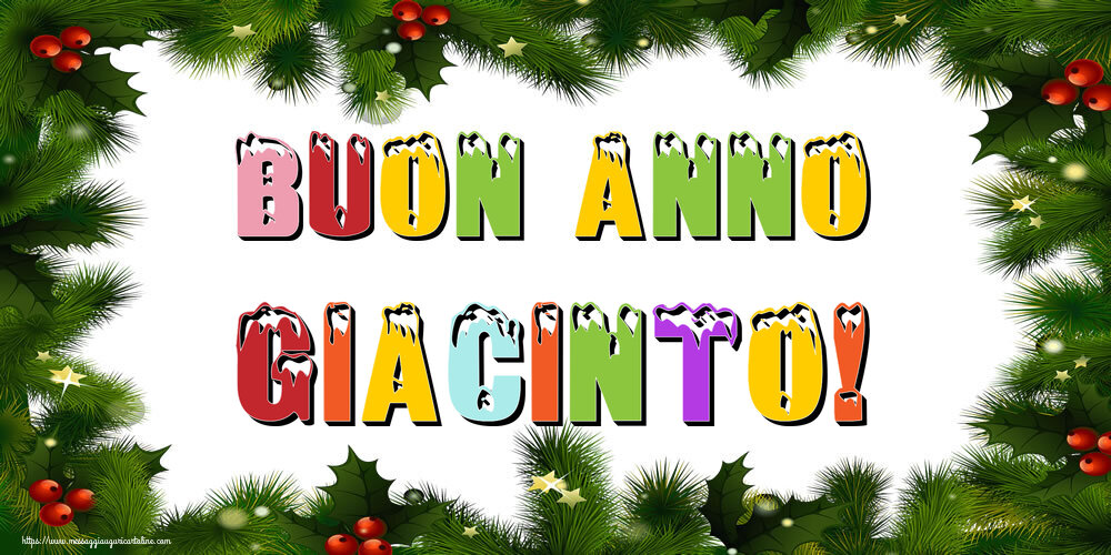 Cartoline di Buon Anno - Albero Di Natale & Palle Di Natale | Buon Anno Giacinto!
