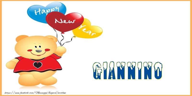 Cartoline di Buon Anno - Animali & Palloncini | Happy New Year Giannino!