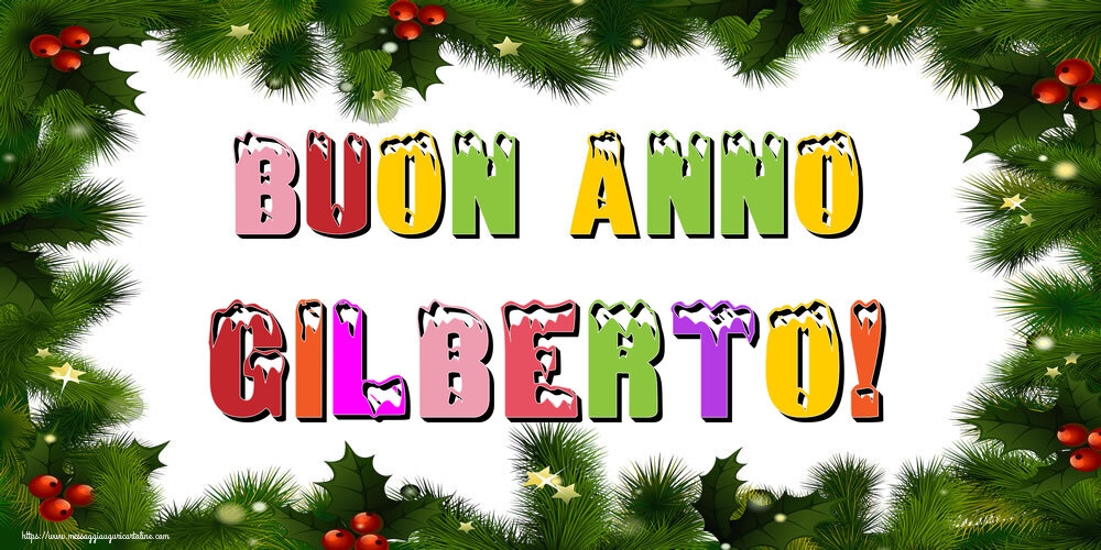 Cartoline di Buon Anno - Albero Di Natale & Palle Di Natale | Buon Anno Gilberto!