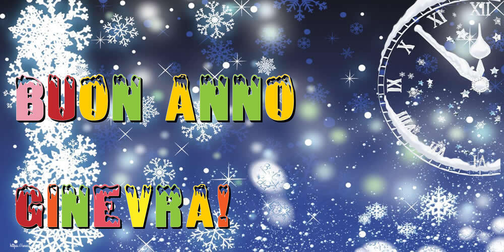 Cartoline di Buon Anno - Neve | Buon Anno Ginevra!