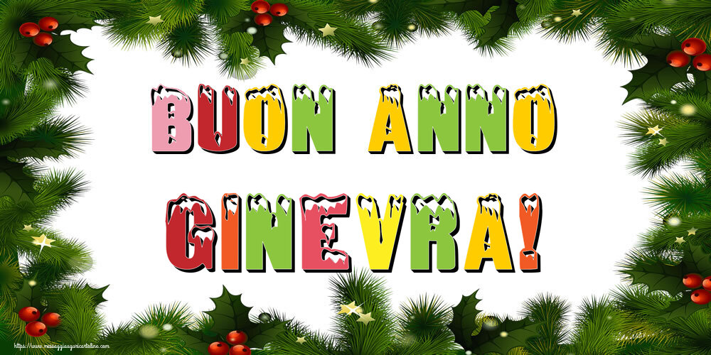 Cartoline di Buon Anno - Albero Di Natale & Palle Di Natale | Buon Anno Ginevra!