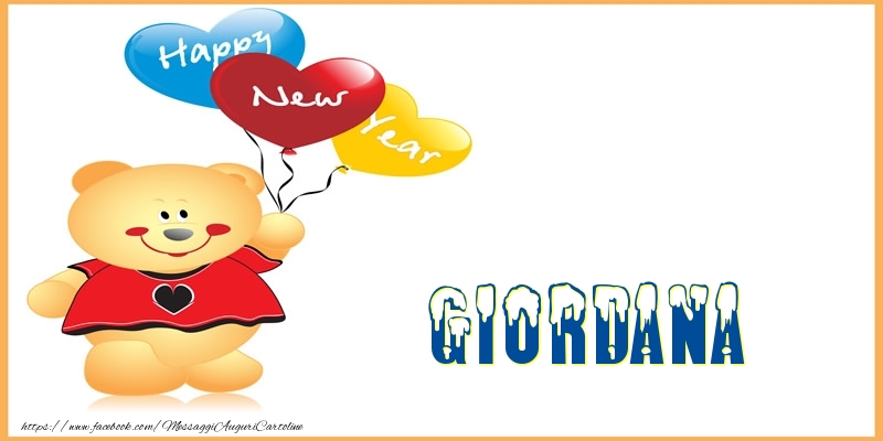 Cartoline di Buon Anno - Animali & Palloncini | Happy New Year Giordana!