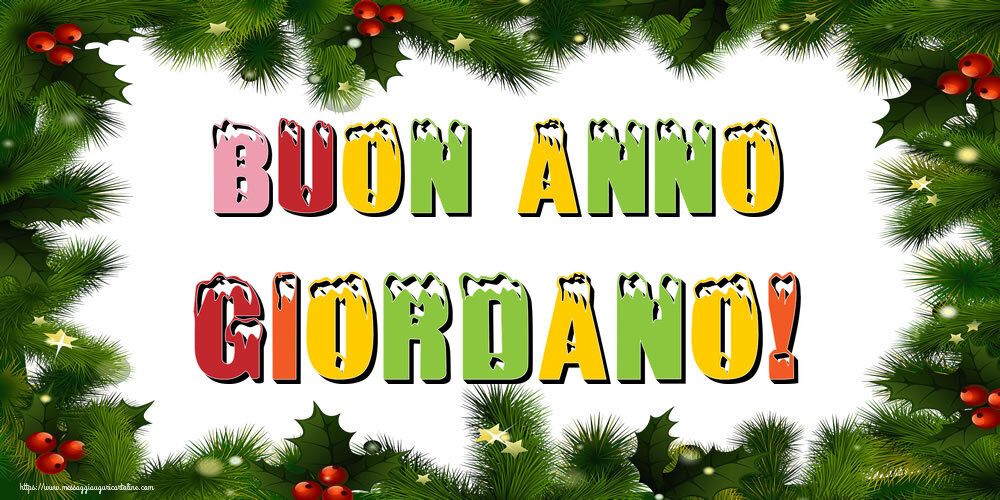 Cartoline di Buon Anno - Albero Di Natale & Palle Di Natale | Buon Anno Giordano!